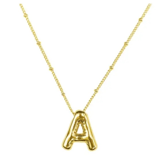 SALE💚 any 3 for $18 💚 Minimalist Golden Bubble Letter Pendant Alloy Necklace - Picture 4 of 6